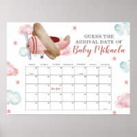Pink Airplane Showrate Baby Due Date Kalender