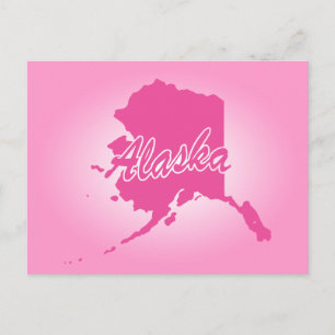 Pink Alaska Postcard Postkarte