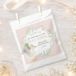 Pink Albern Gänse Gingham Baby Duschfavoriten Geschenktütchen
