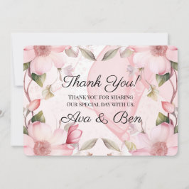 Pink Alcohol Tinte Blumenzehen Danke Karte