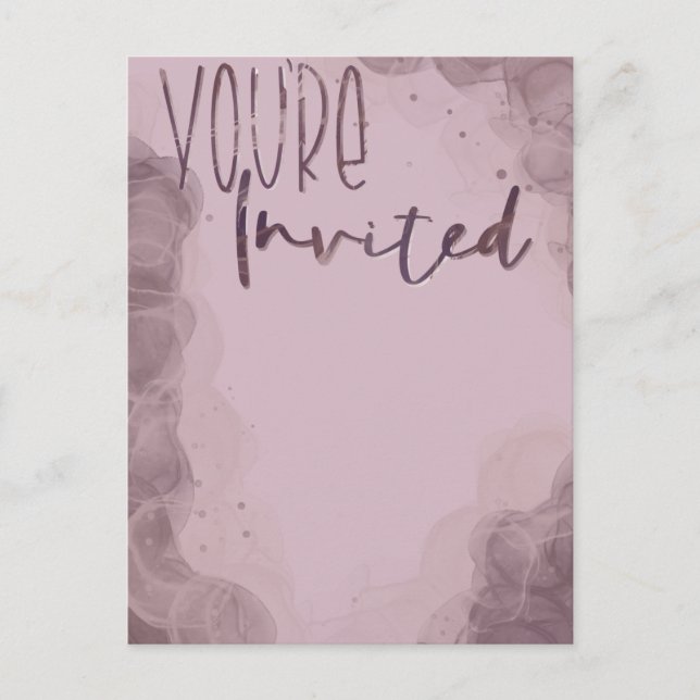 Pink Alcohol Tinte Einladung (Vorderseite)