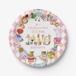 Pink Alice in Wonderland Tea for Two Birthday   Pappteller