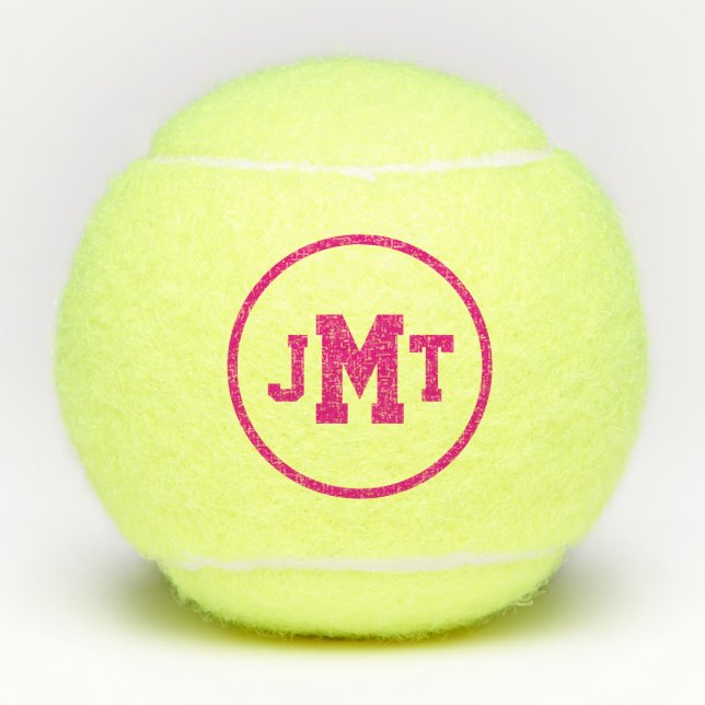 Pink-All-Amerikanische Monogramm-Tennisbälle Tennisbälle (Vorderseite)