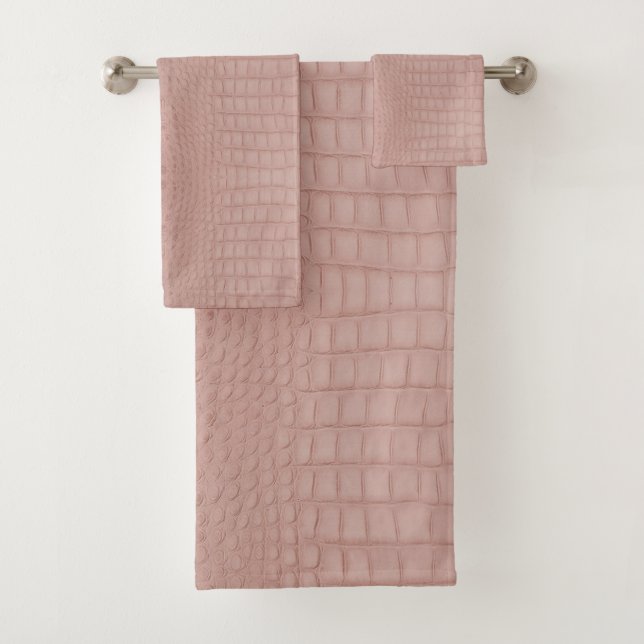 Pink Alligator Textur drucken Badhandtuch Set (Insitu)