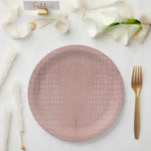 Pink Alligator Textur drucken Pappteller