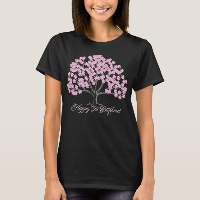 Pink Almond Tree Tu B'Shevat T-Shirt (Vorderseite)