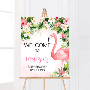 Pink Aloha Flamingo Baby Dusche Empfang Poster