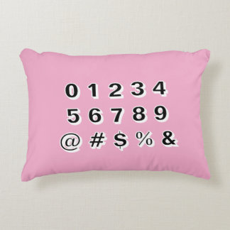 Pink Alphabet, Numbers and Symbol Accent Pillow Dekokissen