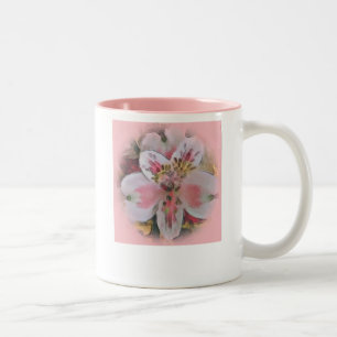 Pink Amaryllis Blume Zweifarbige Tasse