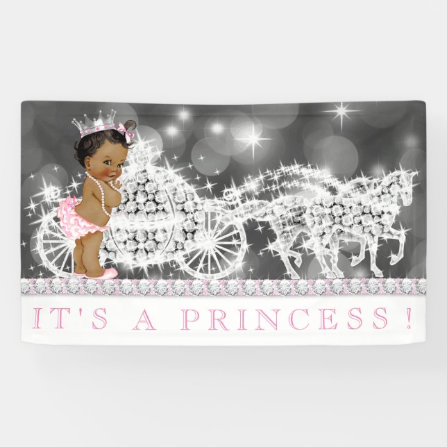 Pink American Princess Baby Dusche Banner (Horizontal)