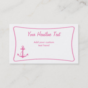 Pink Anchor Business Card Visitenkarte