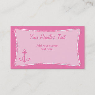 Pink Anchor Business Card Visitenkarte