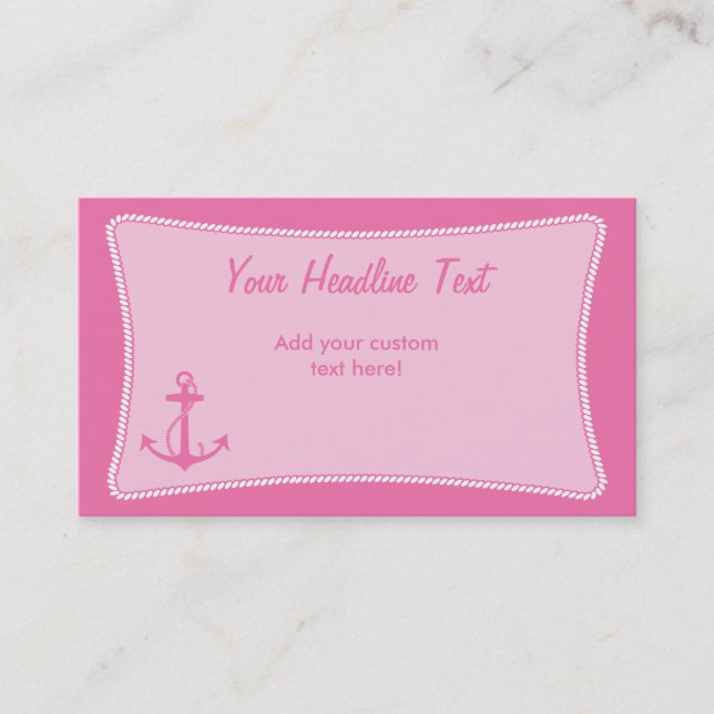 Pink Anchor Business Card Visitenkarte (Vorderseite)