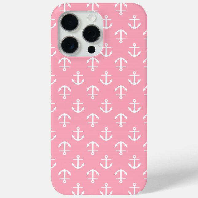 Pink Anchors Pattern Case-Mate iPhone Hülle (Rückseite)