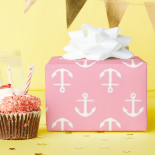 Pink Anchors Pattern Geschenkpapier