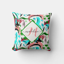 Pink and aqua abstract personalized
