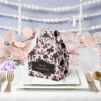 Pink and Black Goth Skulls and Roses  Favor Boxes Geschenkschachtel