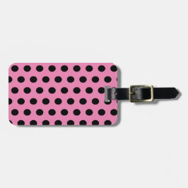 Pink and Black Polka Dots Gepäckanhänger