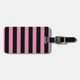 Pink and Black Stripes Luggage Tag Gepäckanhänger
