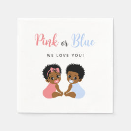 Pink and Blue Baby Napkins African American Serviette