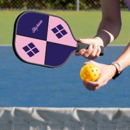 Pink and Blue Diamonds | Custom Modern Geometric Pickleball Schläger