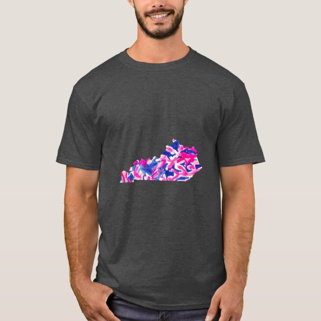 Pink and Blue Floral Kentucky Oversized T-Shirt (Vorderseite)