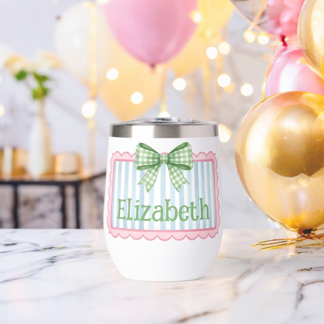 Pink and Blue Frame With Green Gingham Bow (Junggesellenabschied (gedreht))