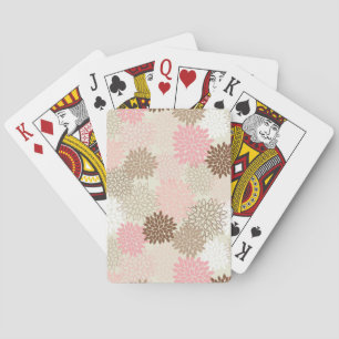 Pink And Brown Mum Pattern Spielkarten