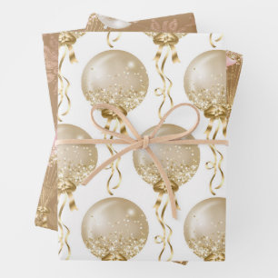 Pink and Gold Balloons Pattern Baby Girl Geschenkpapier Set