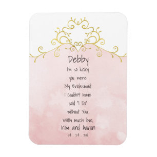 Pink and Gold Bridesmaid Wedding Vielen Dank Magnet