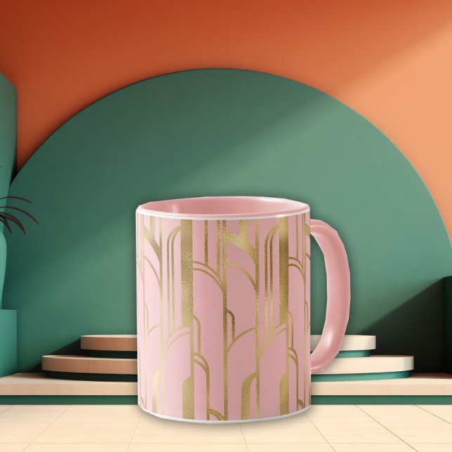 Pink and Gold Deco Dreams Tasse (Von Creator hochgeladen)