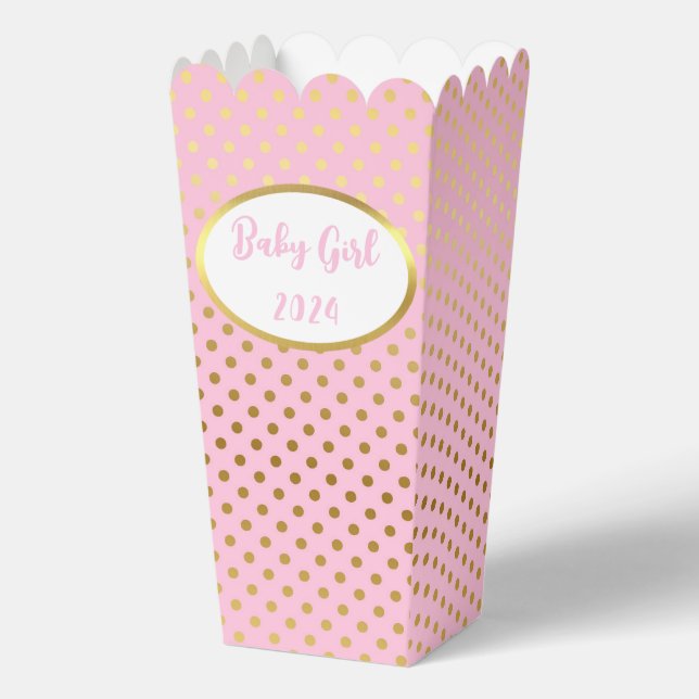 Pink and Gold Popcorn Gefälligkeitsbox Geschenkschachtel (Vorderseite)