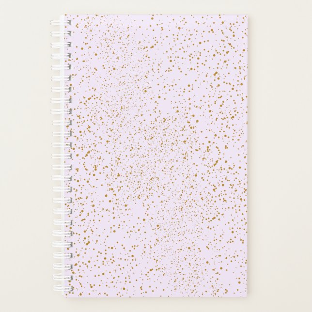 Pink and Gold Splatter Notebook Planer (Vorderseite)