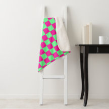 Pink and Green Checkered Print