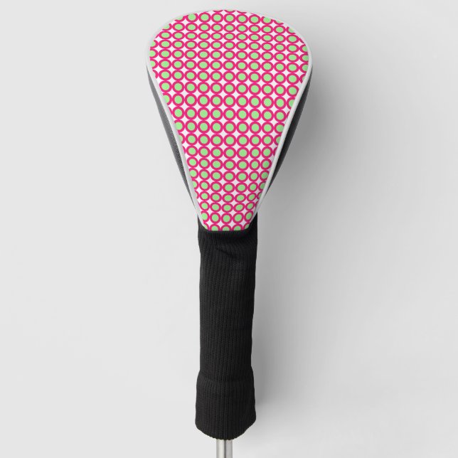 Pink and Green Circles Golf Headcover (Vorderseite)