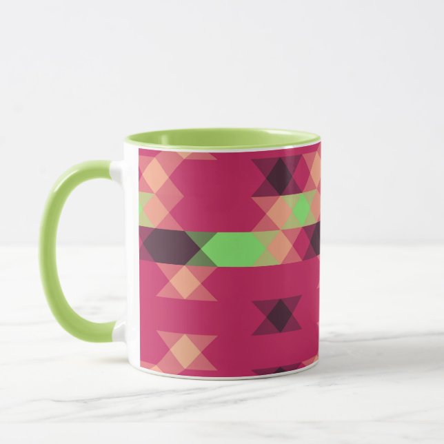 pink and green geometric tasse (Links)