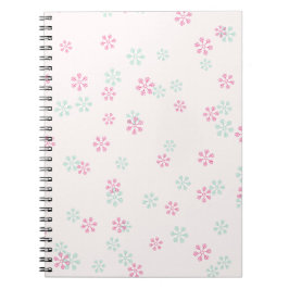 Pink And Green Snowflake Spiral Photo Notebook Notizblock
