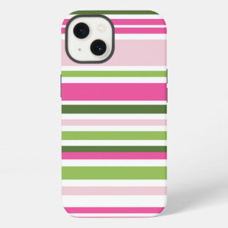 Pink and Green Stripe Tough Case-Mate iPhone Case 13 Hülle