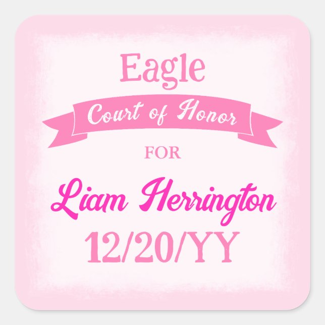 Pink and Magenta Party Favor Sticker (Vorderseite)