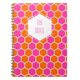 "Pink and Orange Honeycomb" - benutzerdefiniertes Notizblock