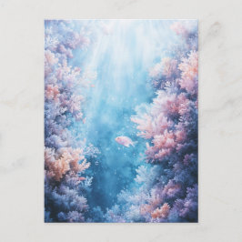 Pink and Peach Coral Reef Underwater Nature Postkarte