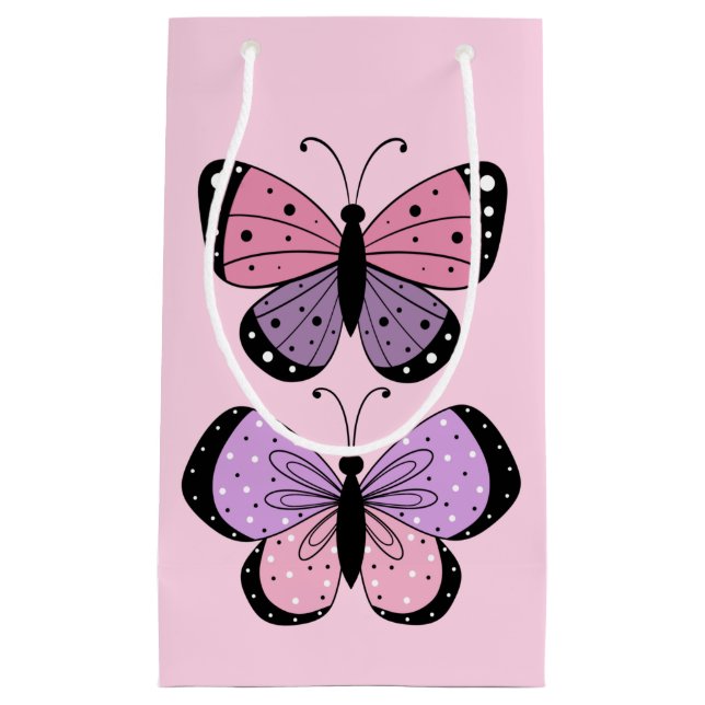 Pink and Purple Butterfly  Kleine Geschenktüte (Vorderseite)