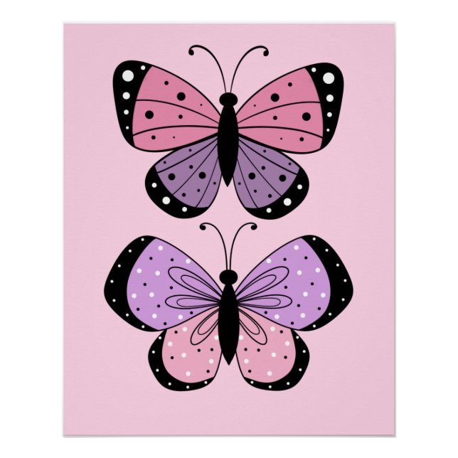 Pink and Purple Butterfly  Poster (Vorderseite)