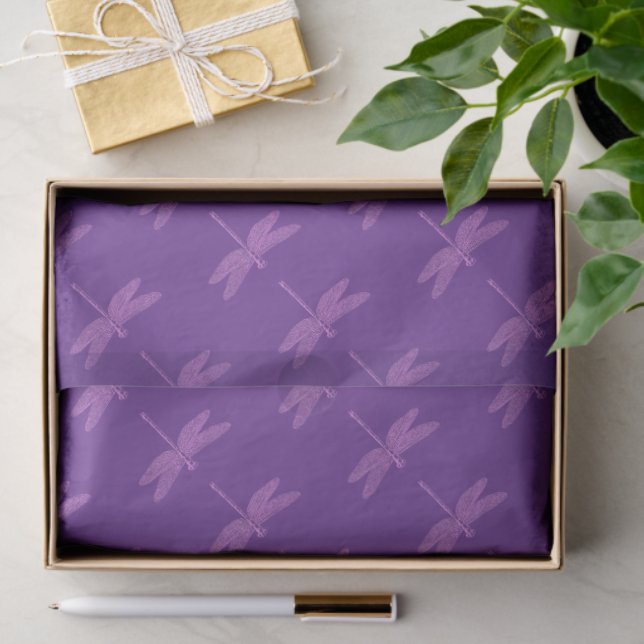 Pink and Purple Fantasy Dragonfly  Seidenpapier (Geschenk)