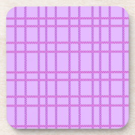 Pink and purple flower checkered pattern getränkeuntersetzer
