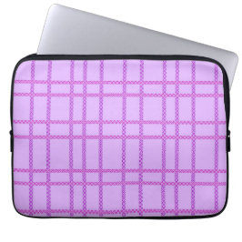 Pink and purple flower checkered pattern laptopschutzhülle