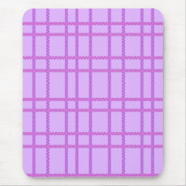 Pink and purple flower checkered pattern mousepad