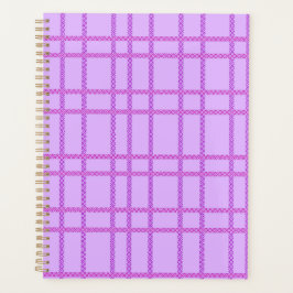 Pink and purple flower checkered pattern planer