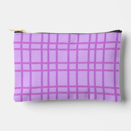Pink and purple flower checkered pattern zubehörtasche