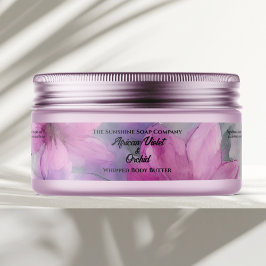 Pink and Purple Flowers Wraparound Jar Label